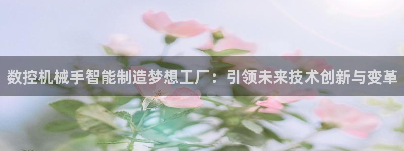天辰娱乐appxi:数控机械手智能制造梦想工厂:引领未来技术创新与变革